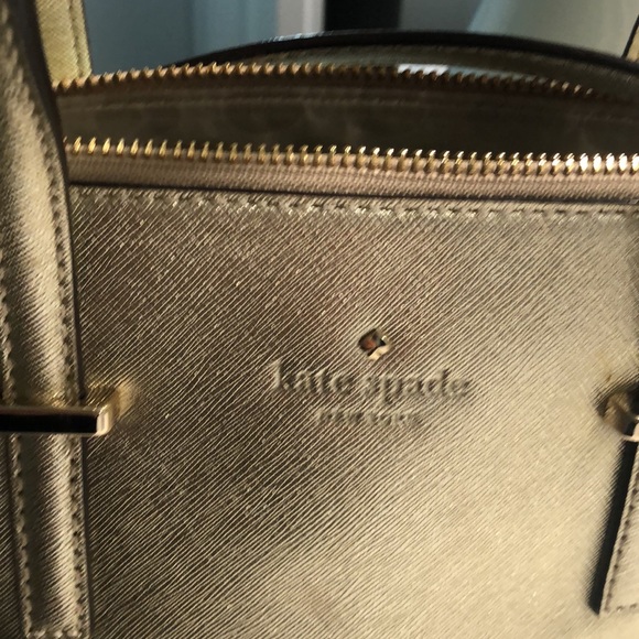 Kate Spade New York Cedar Street Maise Gold Metallic Satchel / Crossbody Bag - Picture 8 of 10